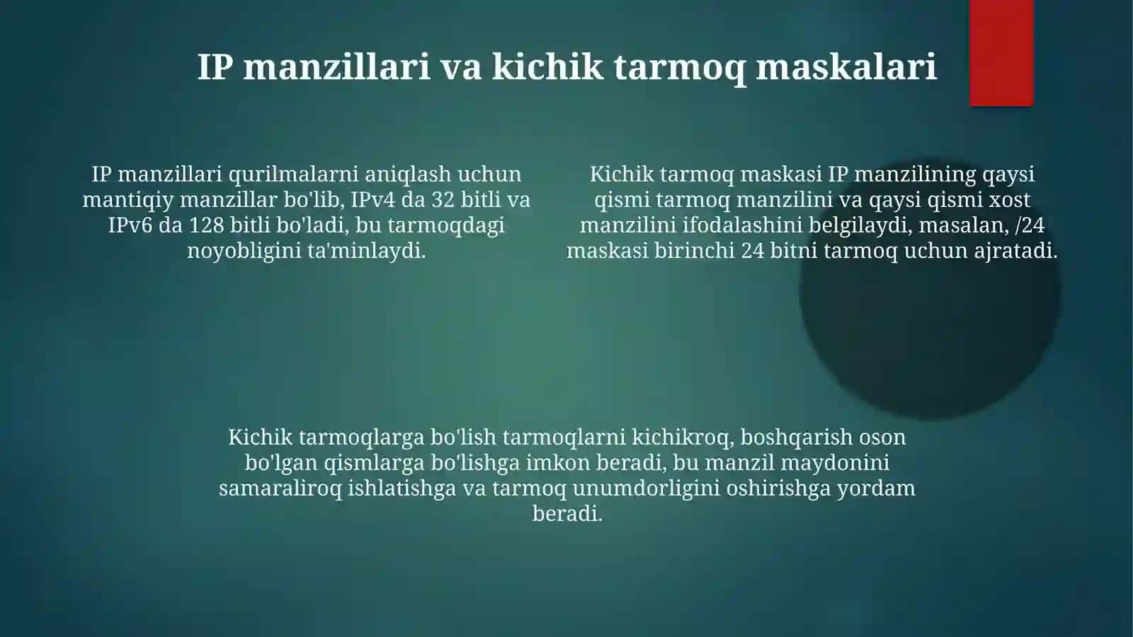Men TCP/IP protokollarstekidamanzillash 4