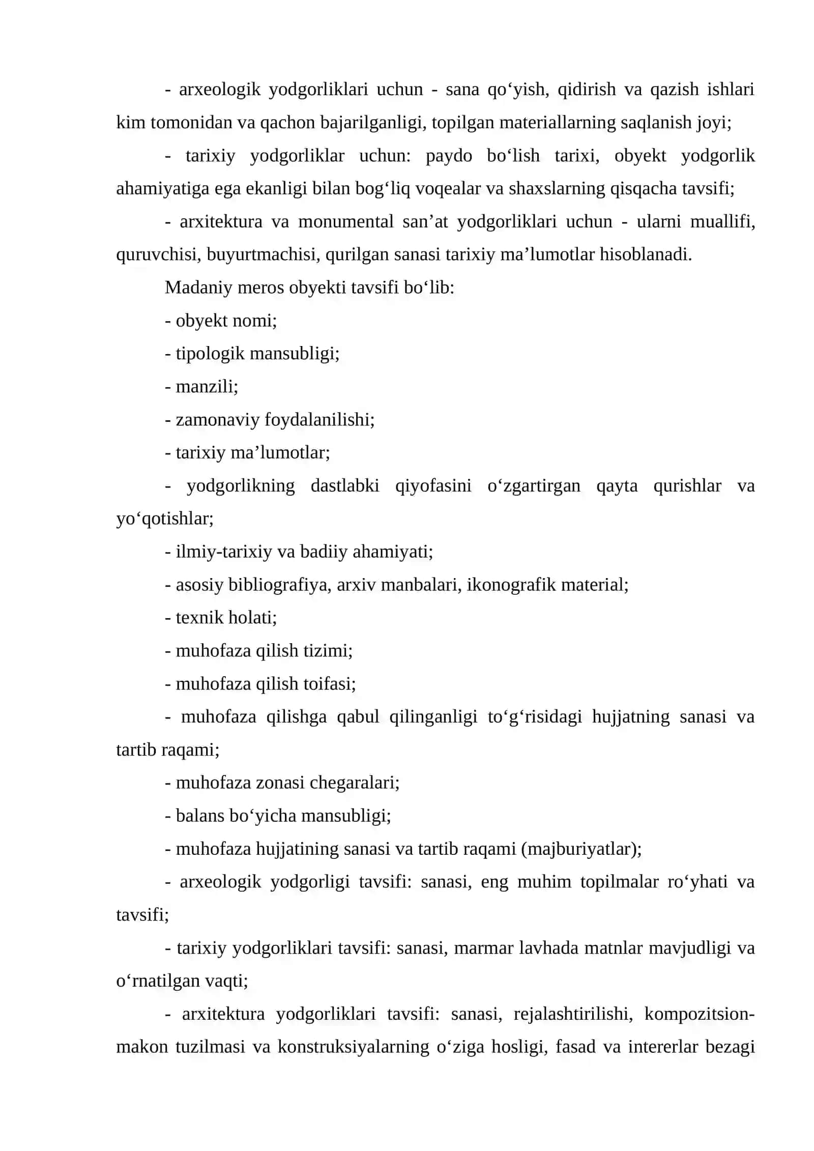 MADANIY MEROS OBYEKTLARI DAVLAT KADASTRI 4