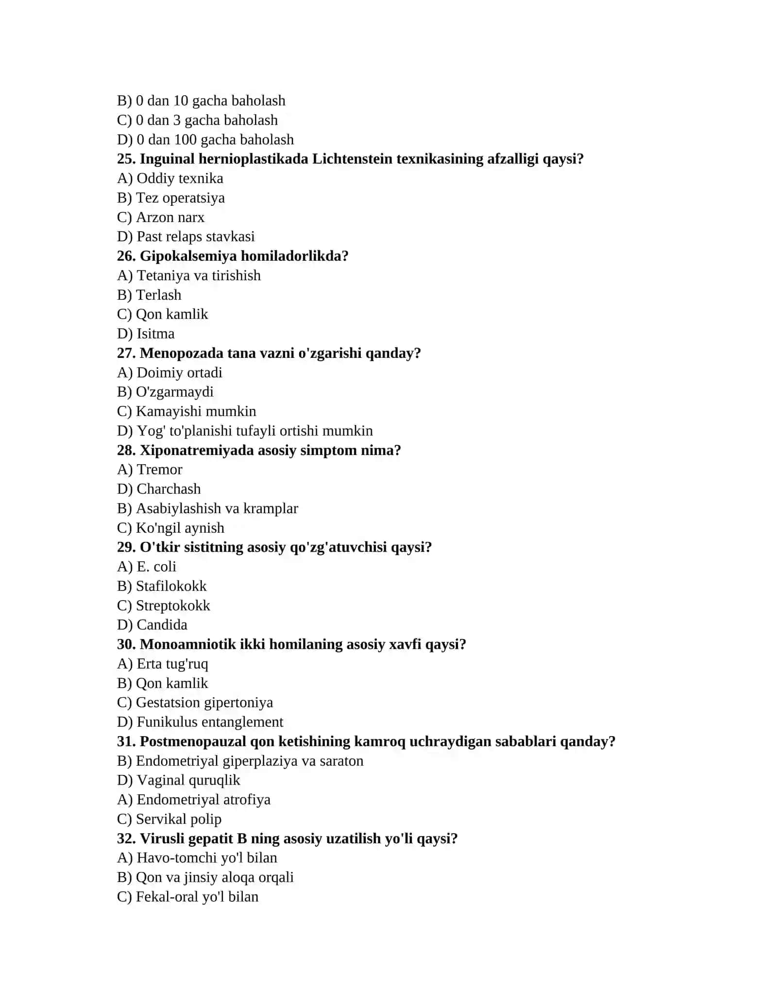 ARGOS tibbiyot savollari 4