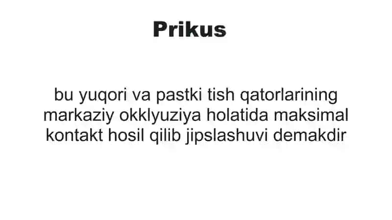 Tishlov belgilari - prikus 4