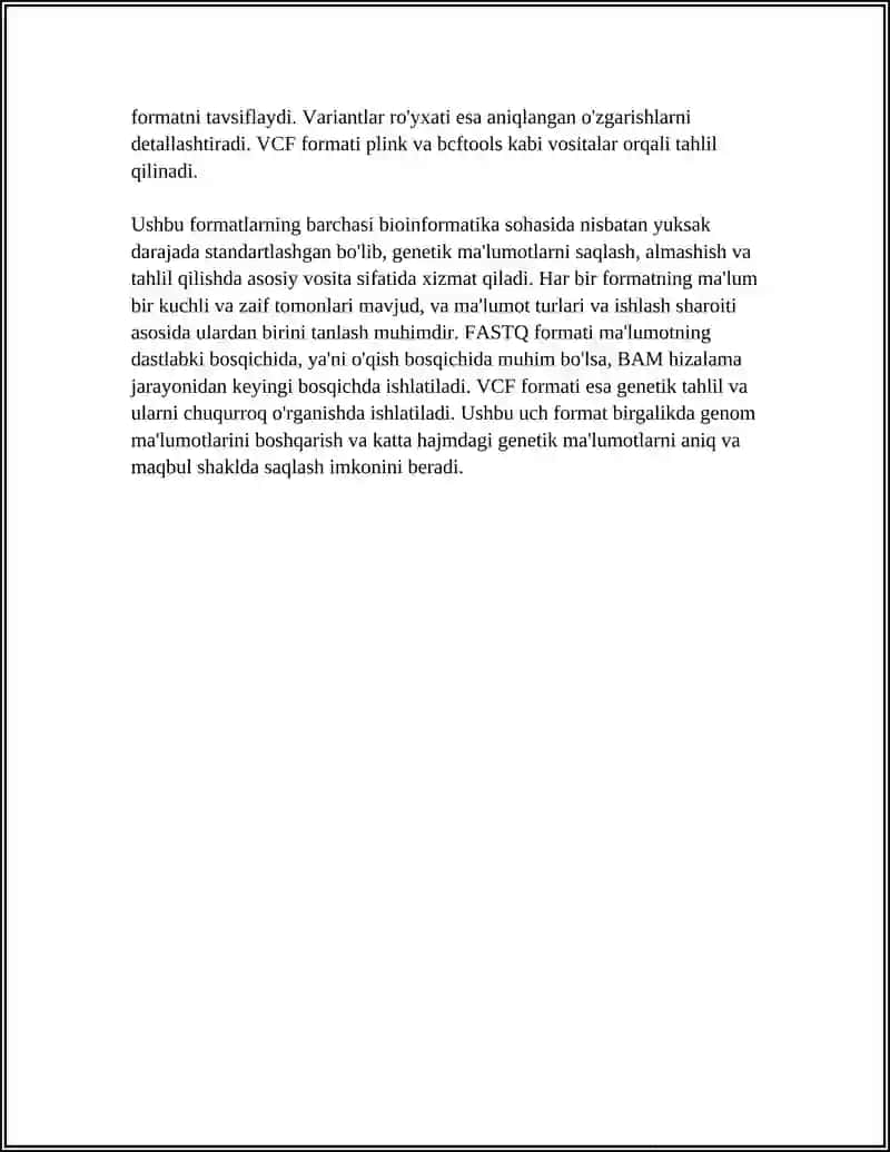 GENOMLARNI BIOINFORMATIKALASH 4