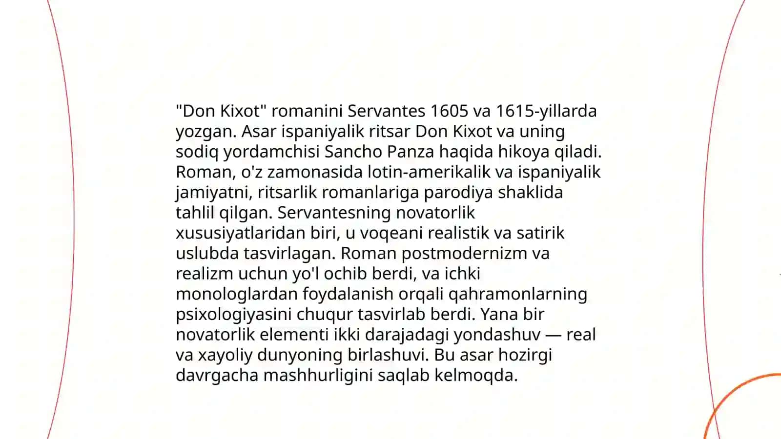 Donkixot asarida an'ana va novatorlik 4