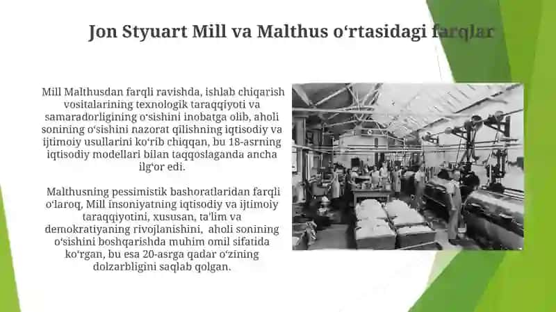 Jeyms Millning Malthus nazariyasiga munosabati 4
