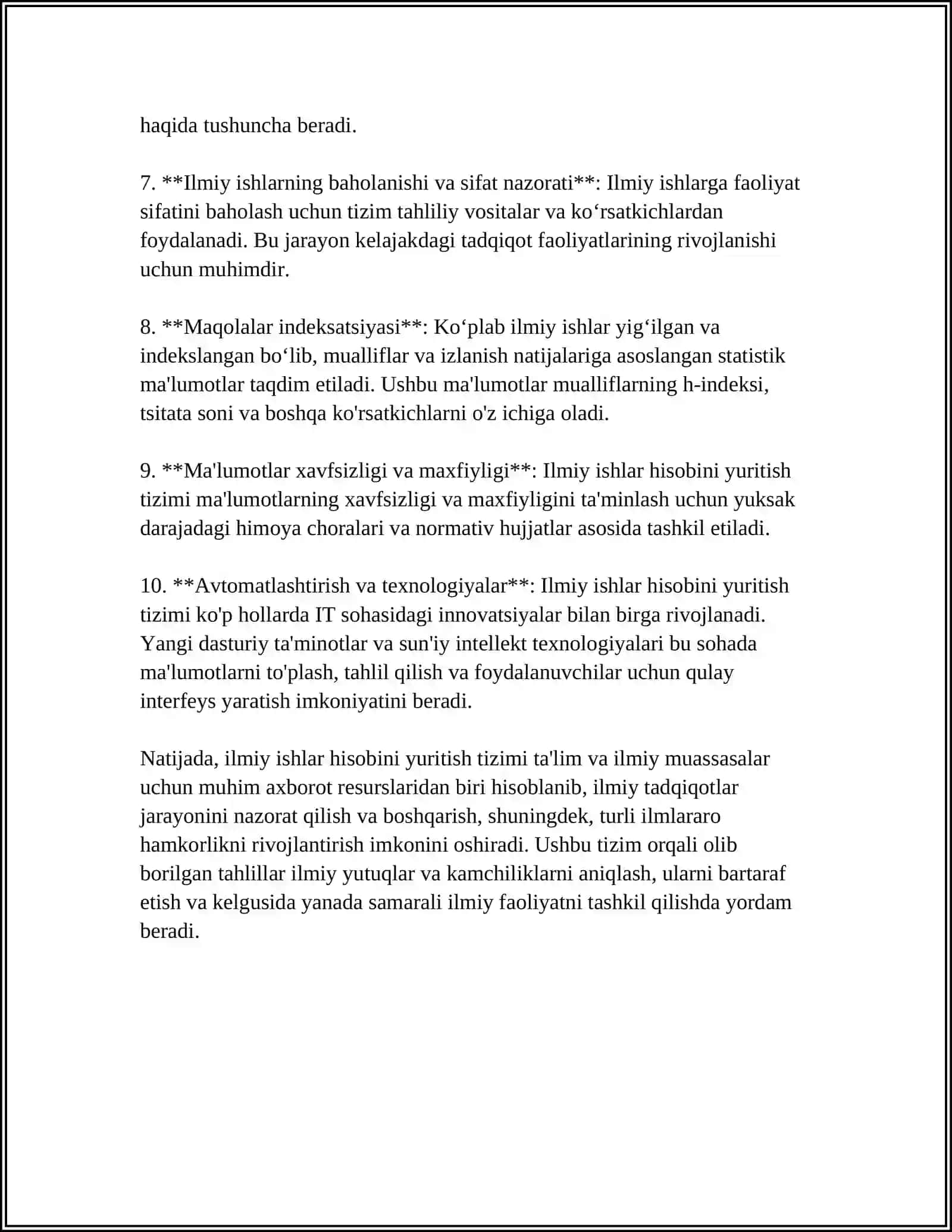 HARBIY TA'LIM MUASSASASIDA ILMIY ISHLAR HISOBINI YURITISH DASTURINI ISHLAB CHIQISH 4