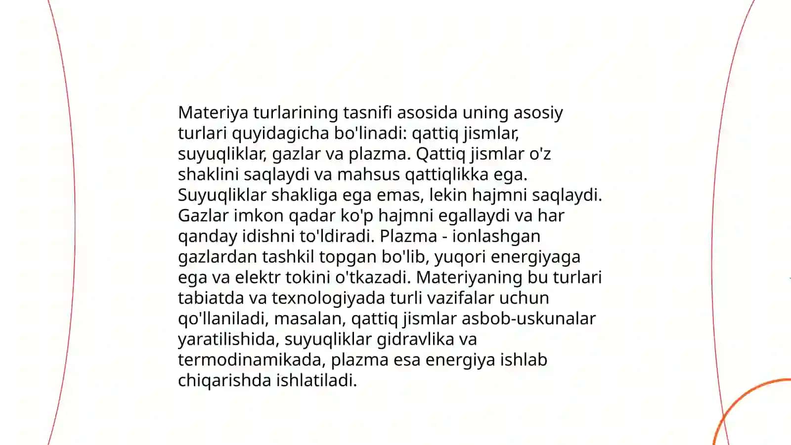 Materiyaga oid konsepsiyalar tasnifi 4