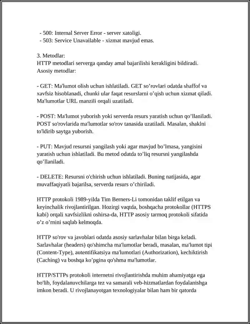 VEB-TEXNOLOGIYALAR (HTTP, HTML, CSS) ASOSLARI VA BIOTEXNOLOGIK MA'LUMOTLARNI ONLAYN KO'RSATISH IMKONIYATLARI 4