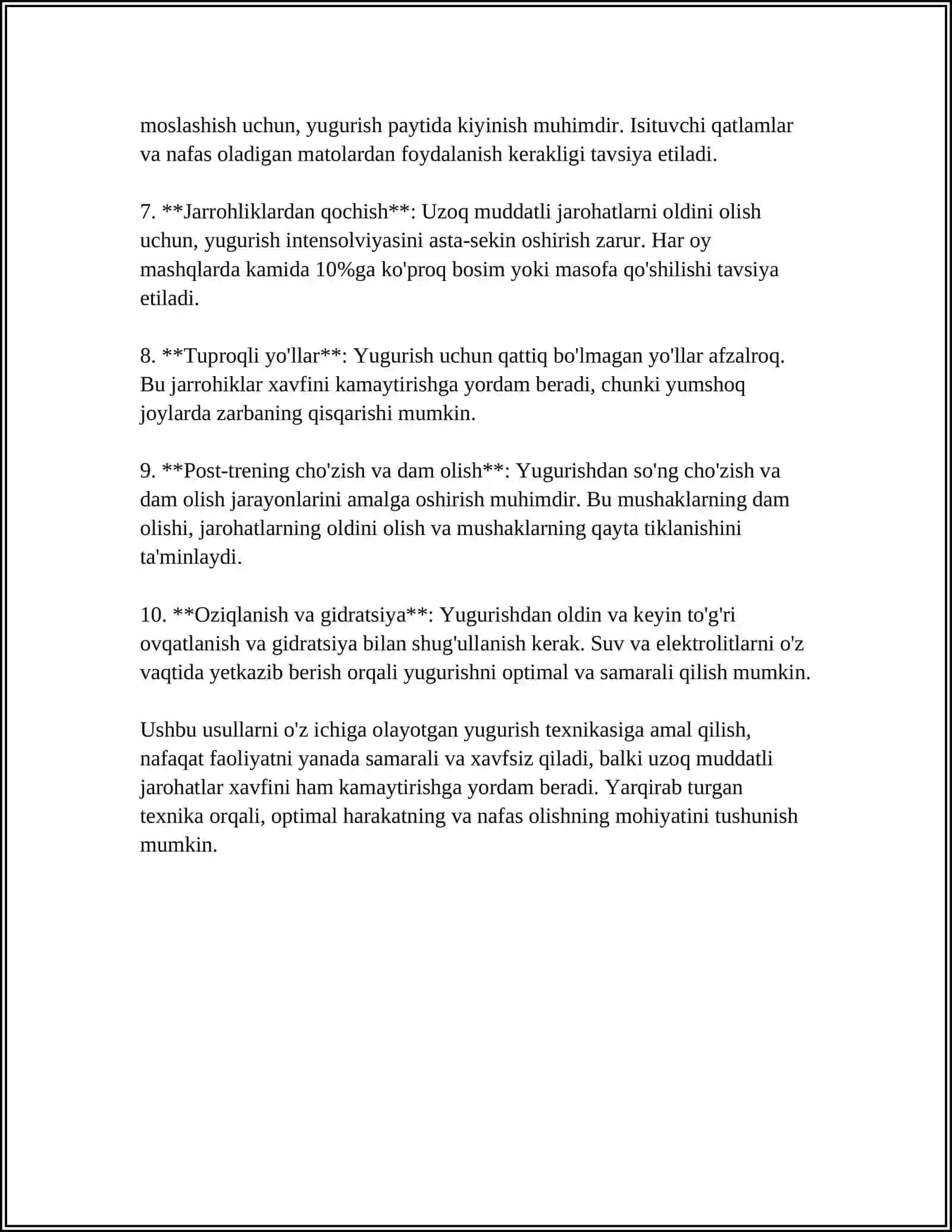 QISQA MASOFAGA YUGURISH TEXNIKASI 4