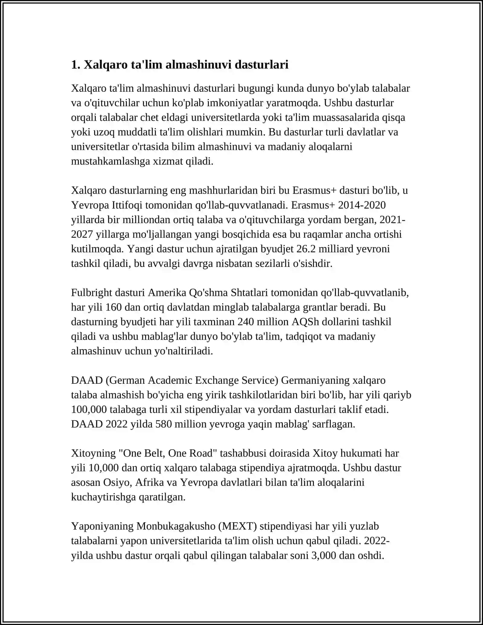 Xalqaro Ta'lim Almashinuvi Dasturlari 4