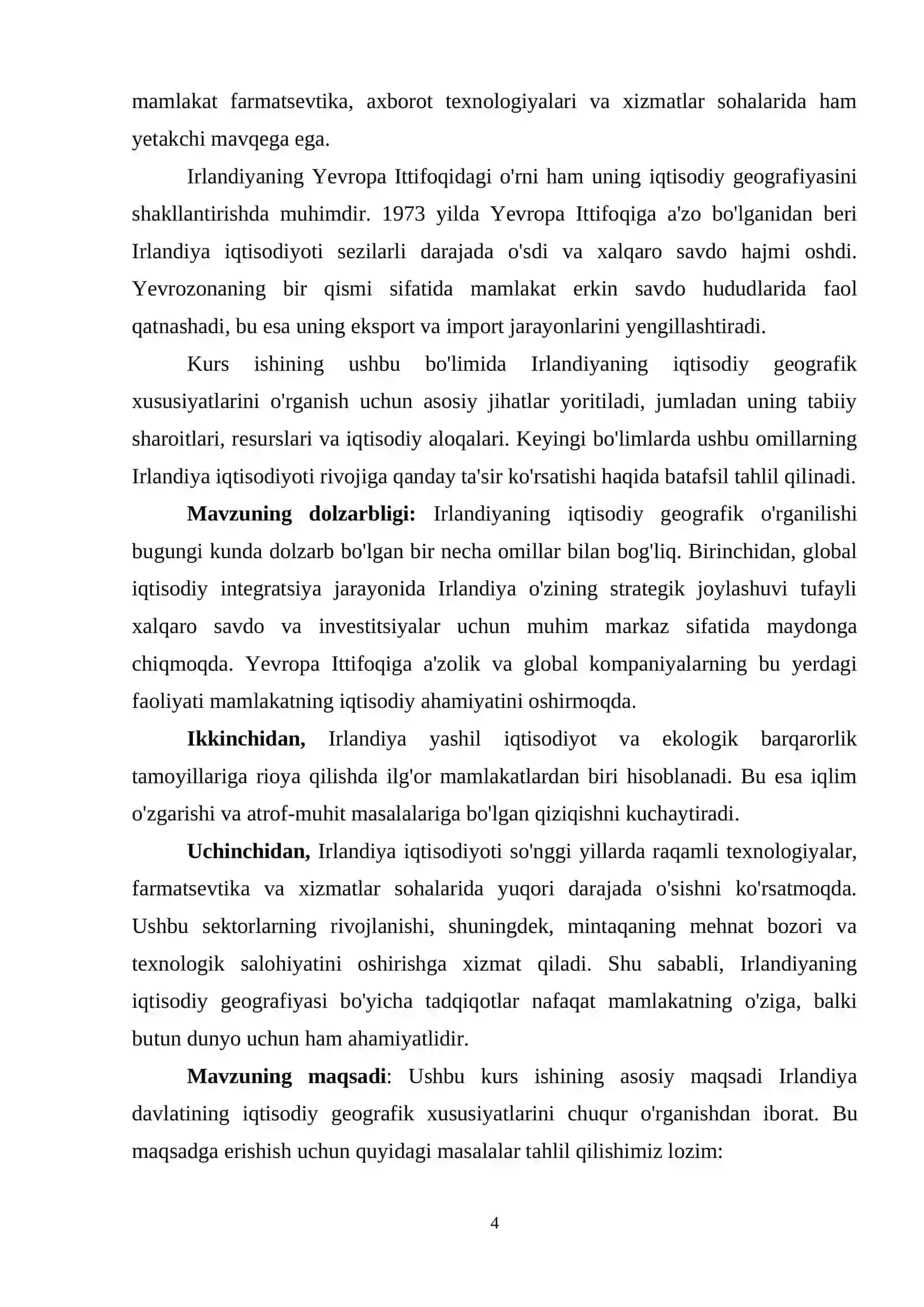 IRLANDIYA DAVLATINING IQTISODIY GEOGRAFIK TAVSIFI 4