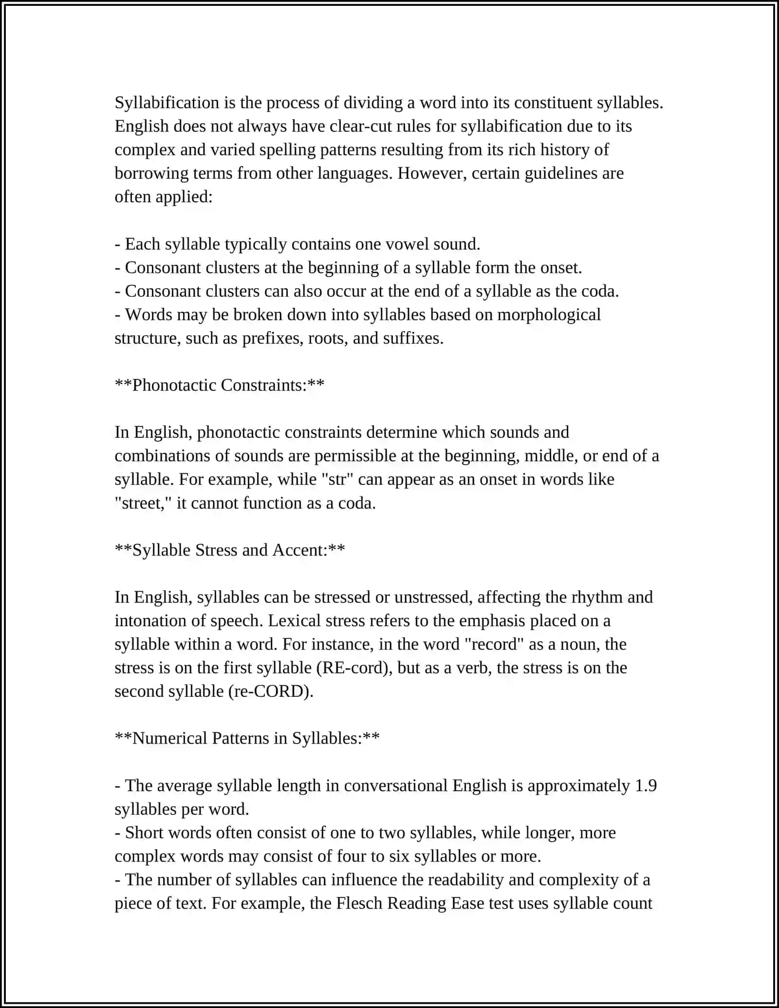 SYLLABLES IN ENGLISH 4