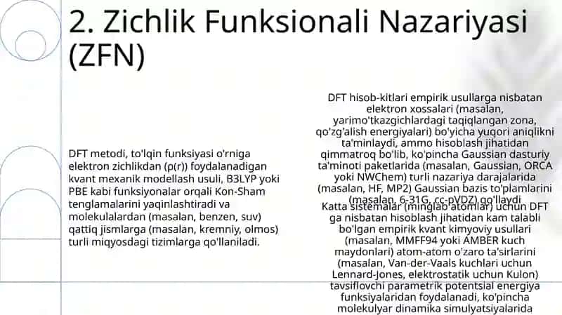 Empirik kvant kimyoviy hisoblash uslubi 4