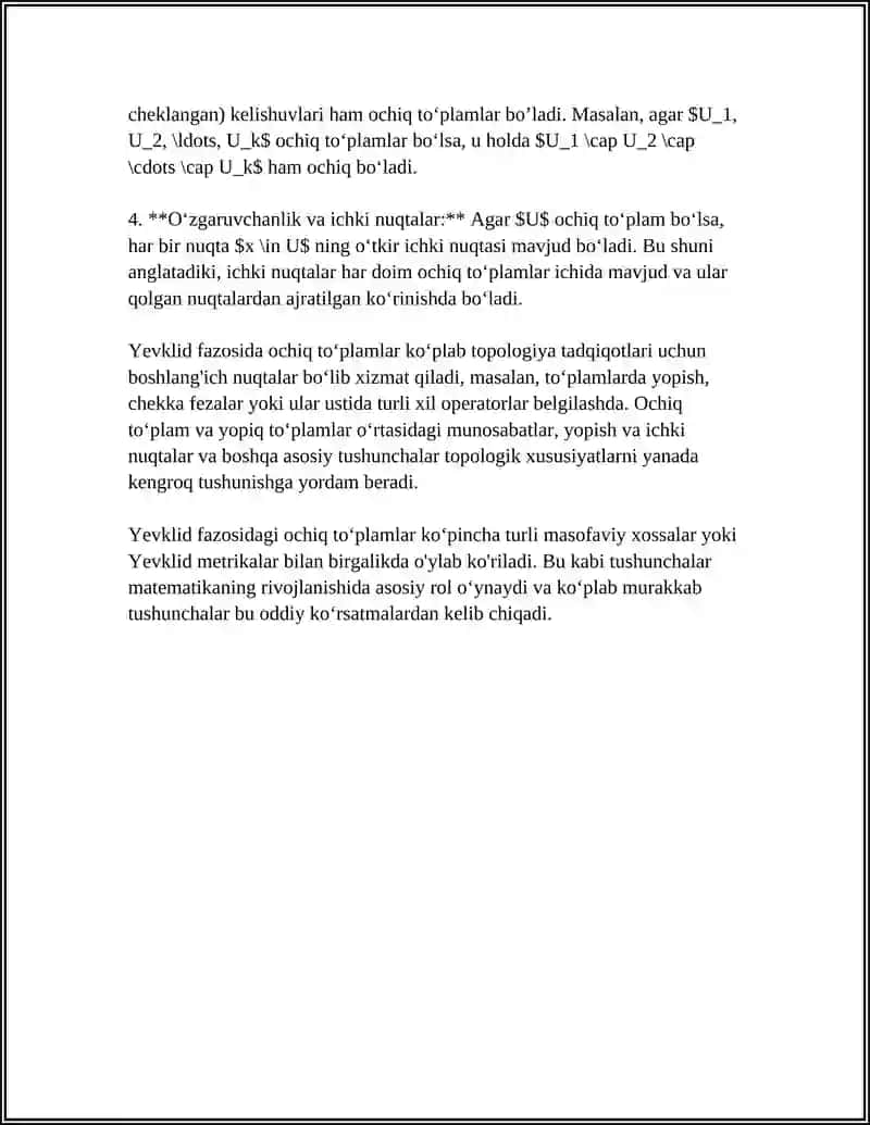 Yevklid Fazosida Topologiya 4