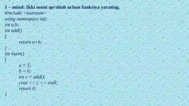 Dasturlashda funksiyalar va modullar ni qo‘llash 4