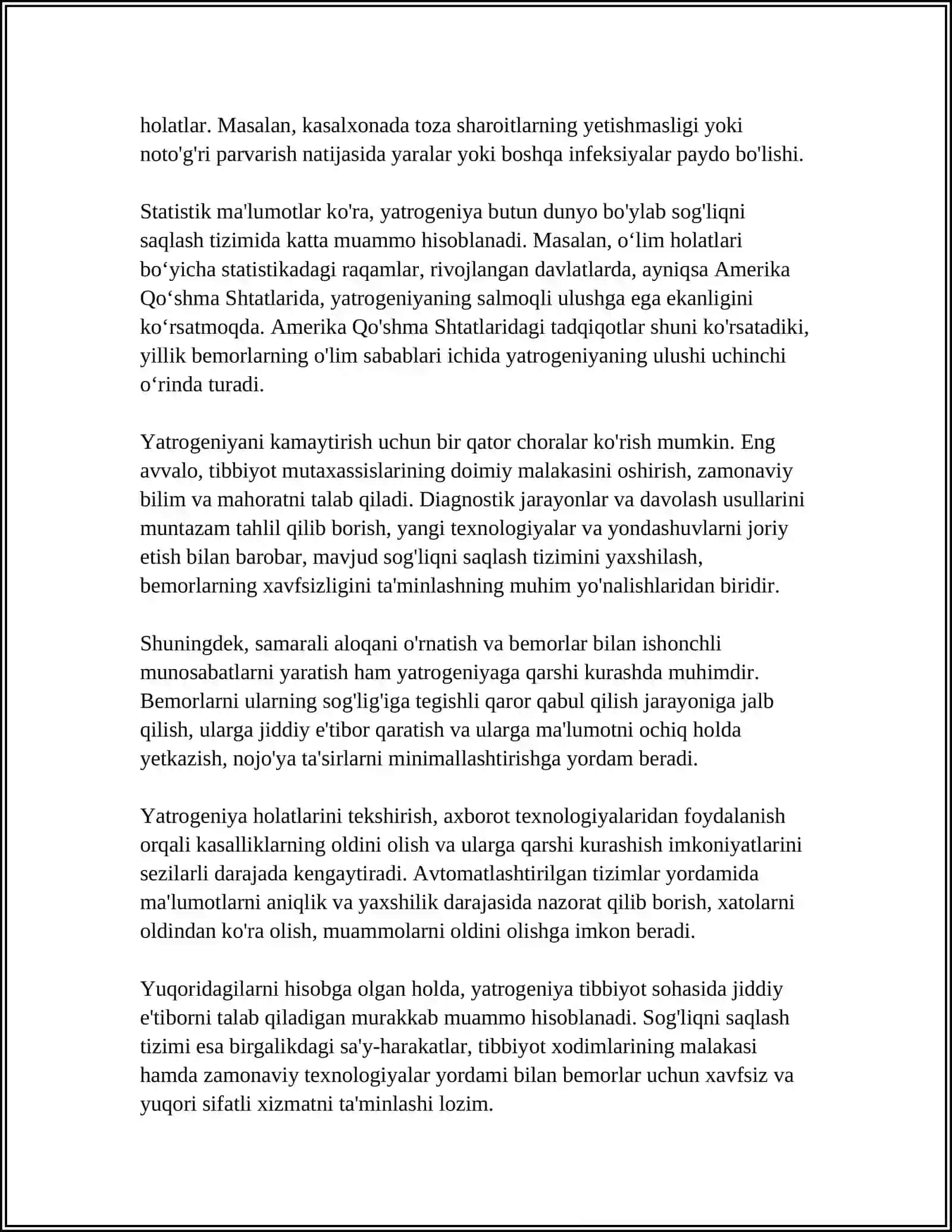 XOZIRGI ZAMON TIBBIYOTIDA YATROGENIYA 4