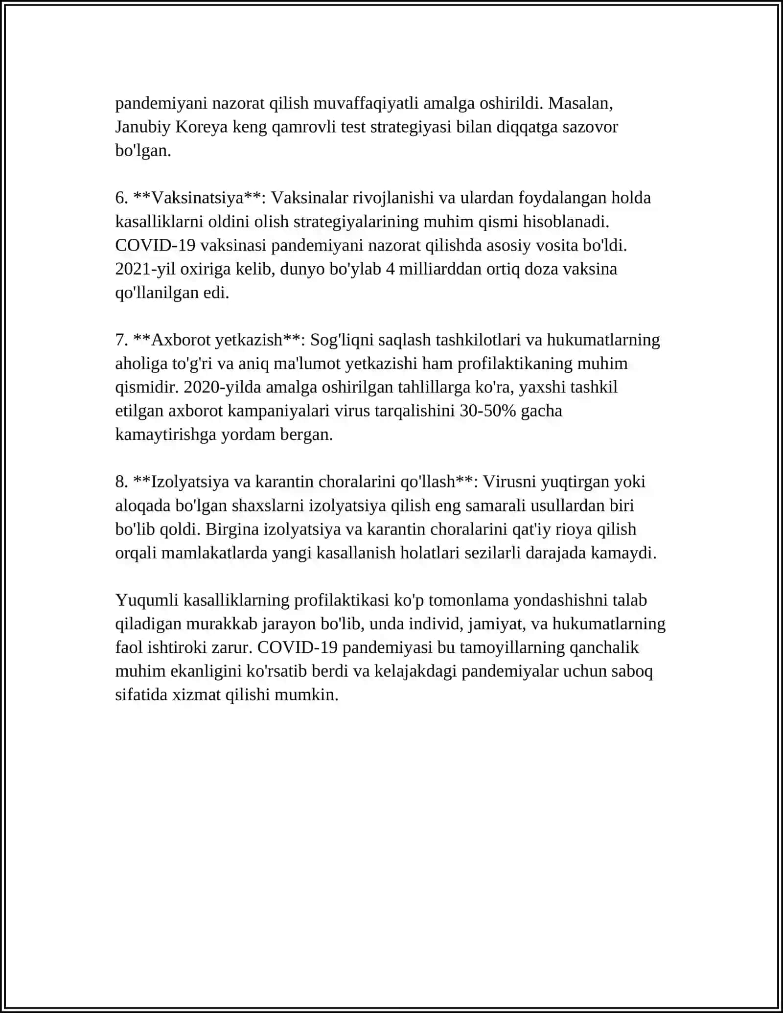 DAVOLASH PROFILAKTIK MUASSASALARIDA (DPM) YUQUMLI KASALLIKLAR BILAN KURASHISH 4