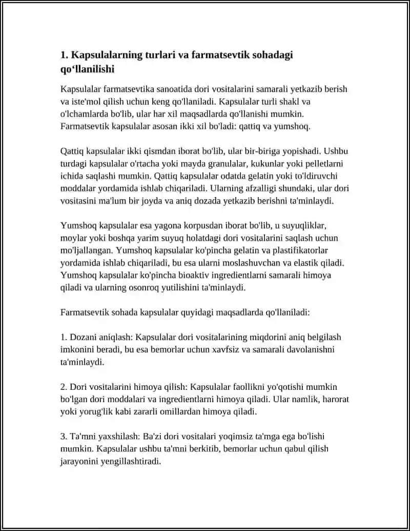 KAPSULALAR. ASBOB-USKUNALAR. 4