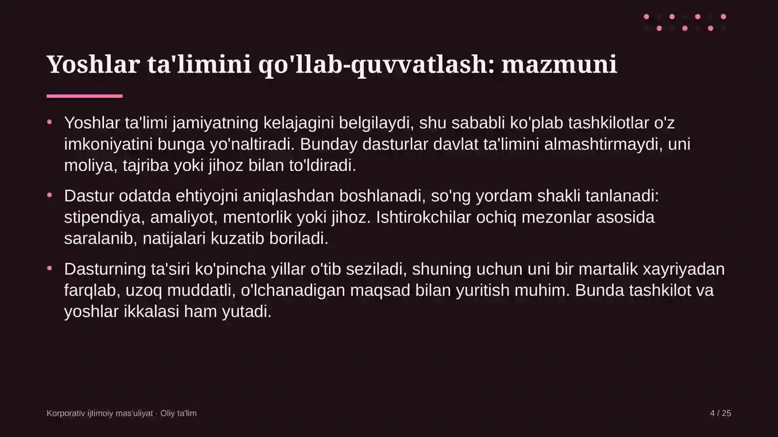 sud ekspertizasi muassasalarida yoshlar ta'limini qo'llab quvvatlash dasturlari 1018 4