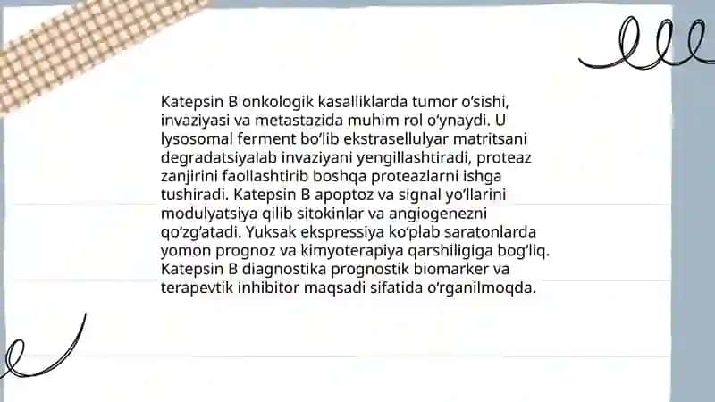 Katepsinlar: turlari va molekulyar xususiyatlari 4