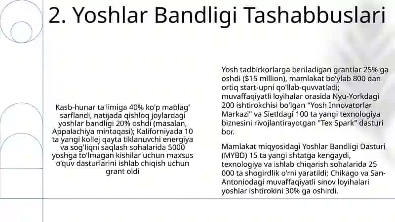 Ta'lim dasturlariga katta investitsiyalar 4