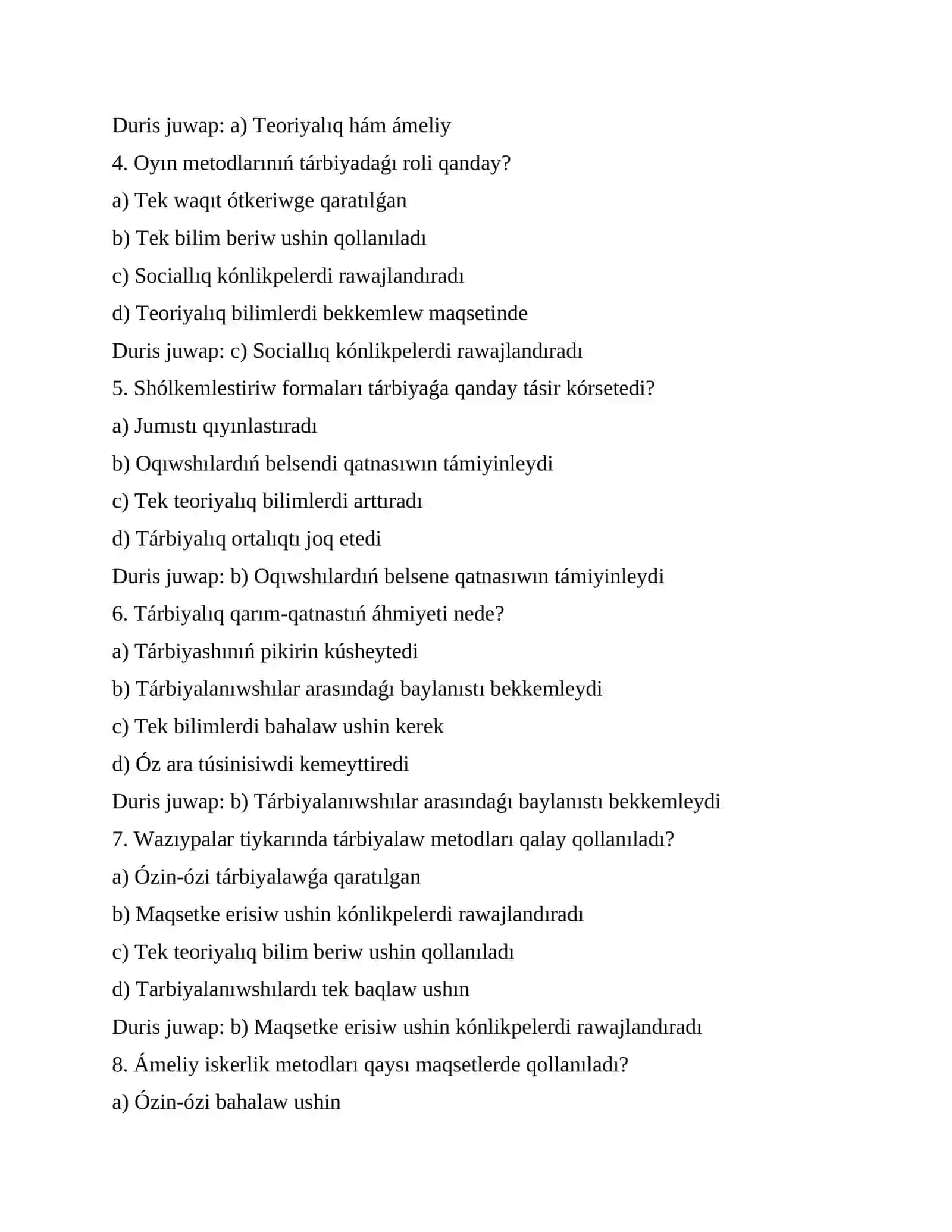 Tárbiya processinıń formaları hám metodları 4
