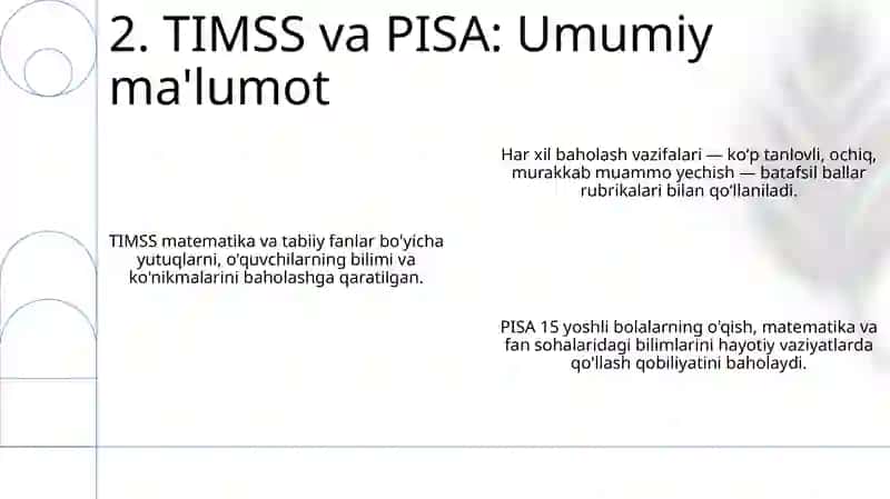 PISA Baholash Ramkasi: Matematika 4