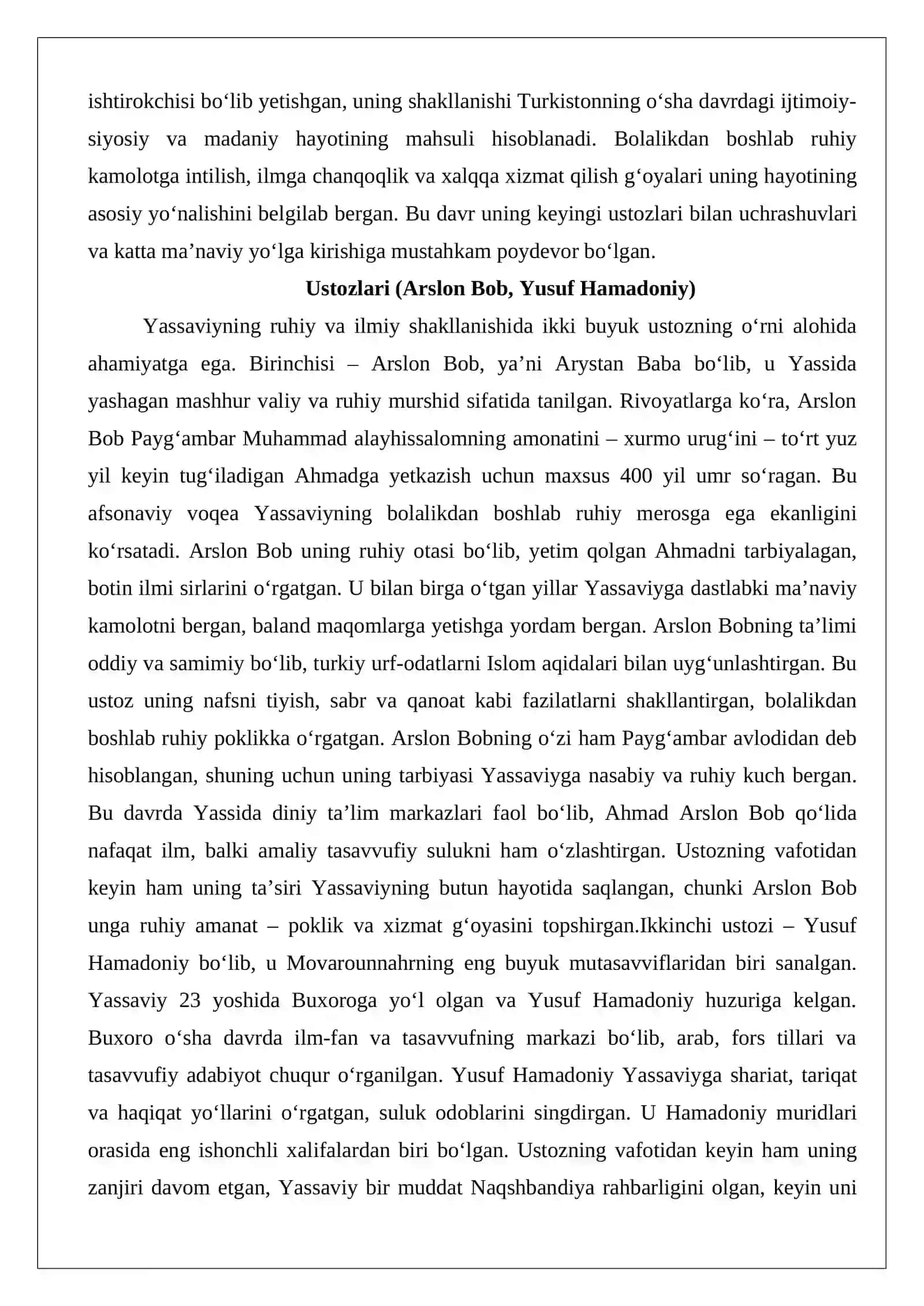 Ahmad Yassaviyning hayoti va ilmiy shakllanishi 4