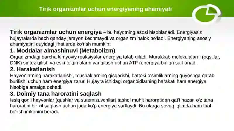 Hayvonlar va o‘simliklarda energiya paydo bo‘lishi 4