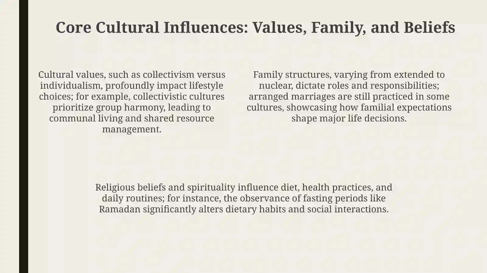 Cultural influences onlifestyle 4