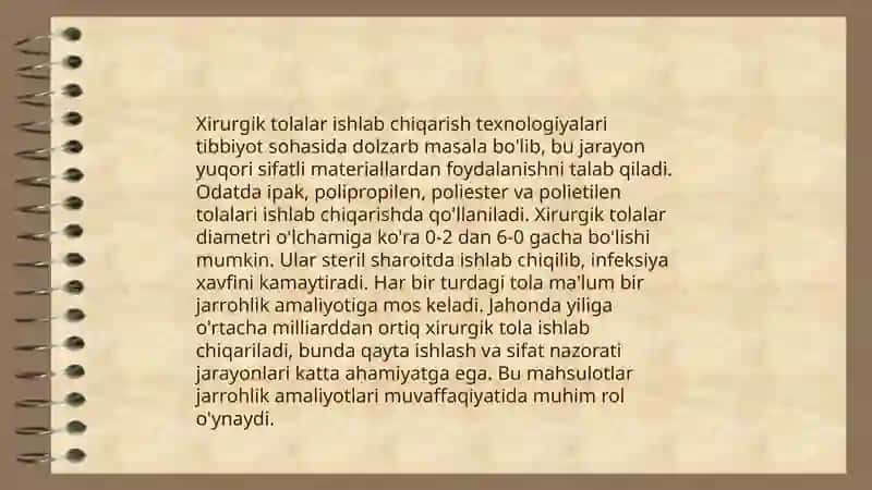 Xirurgik tolalar ishlab chiqarish 4