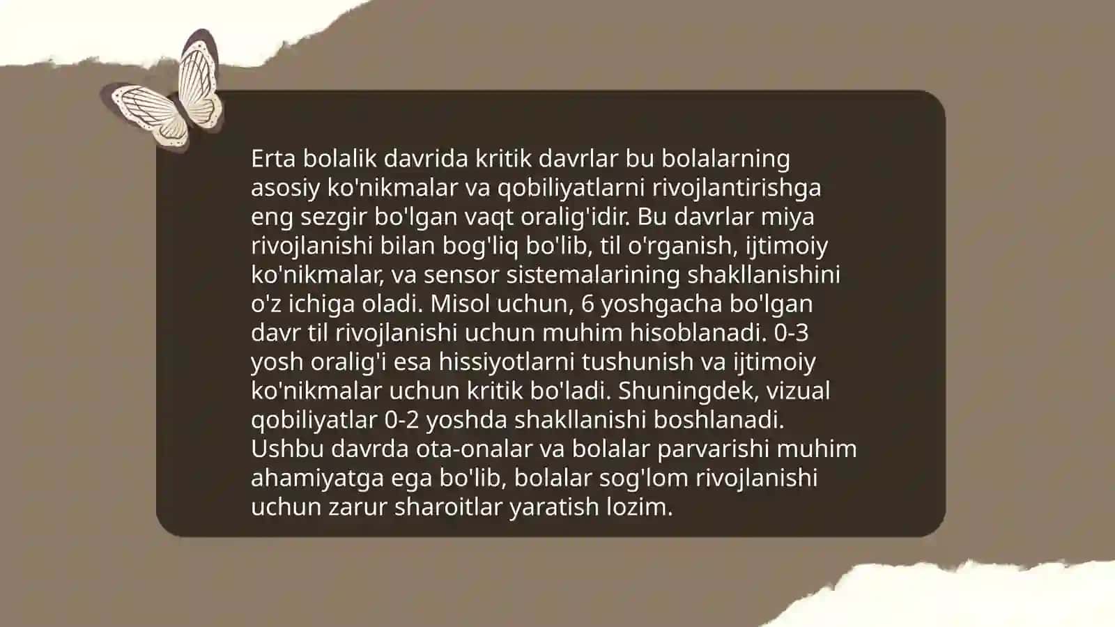 Rivojlanishdagi kritik davrlar haqida 4