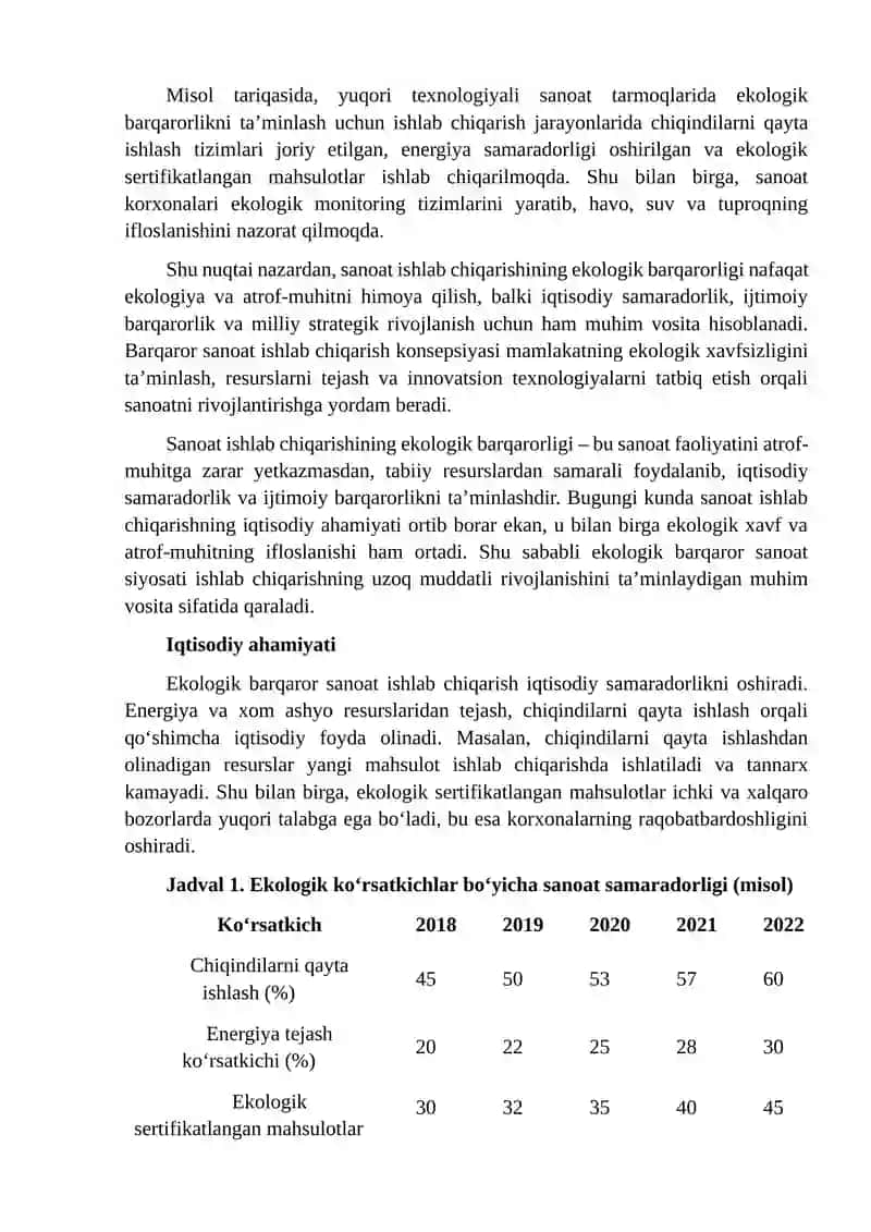 Sanoat ishlab chiqarishining ekologik barqarorligi 4