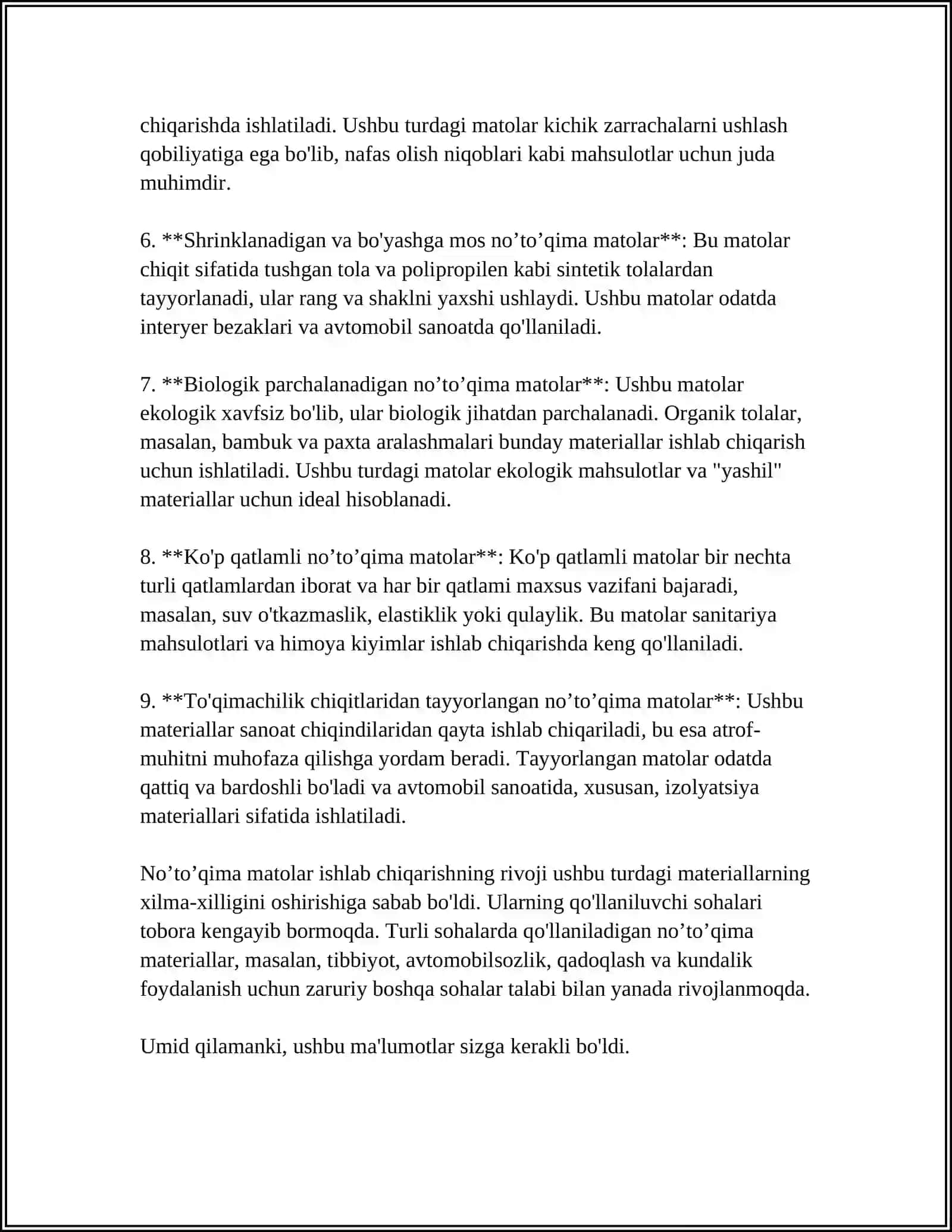 NO’TOQIMA MATERIALLAR HAQIDA UMUMIY MA’LUMOTLAR 4