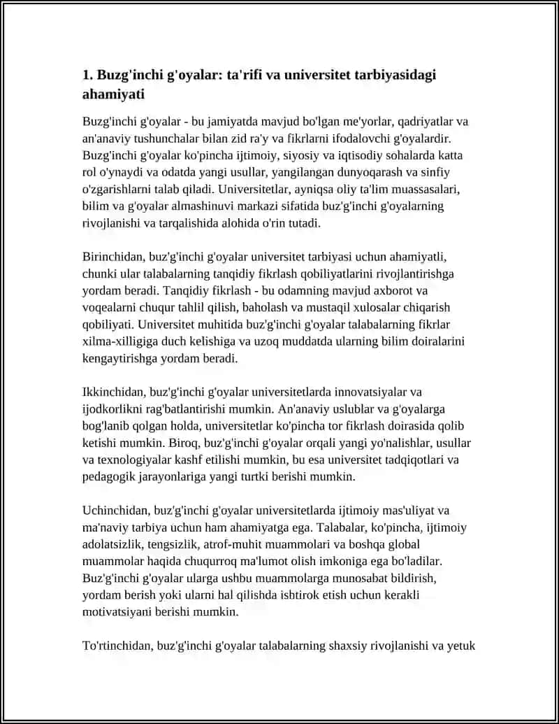 BUZG'INCHI G'OYALAR UNVERSITET UCHUN TARBIYA FANIDAN 4