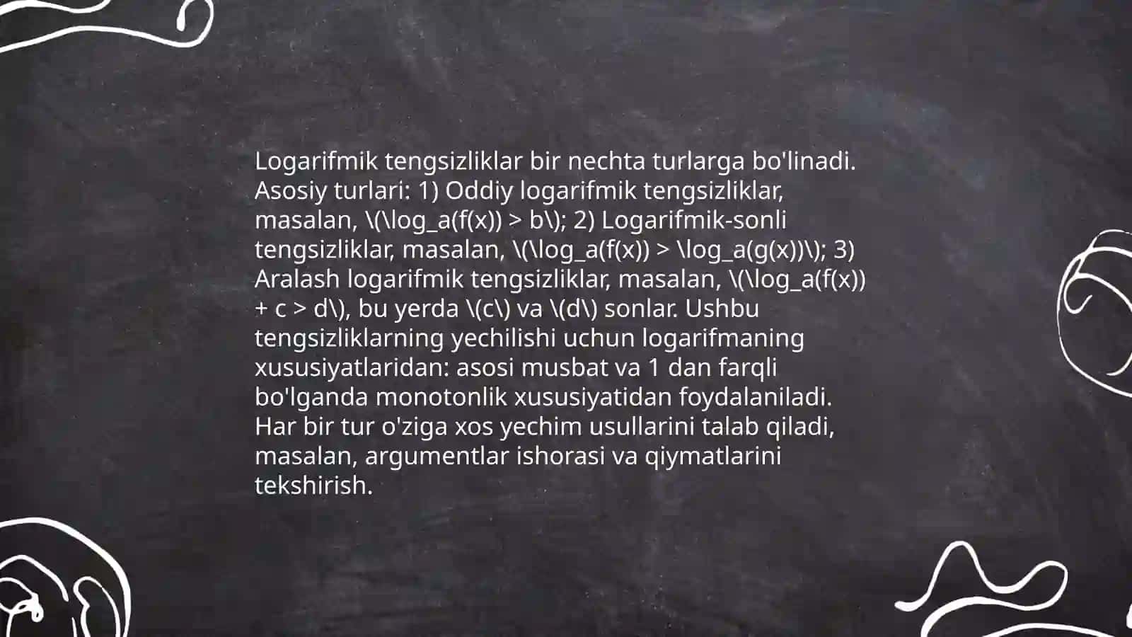 Logorifim tengsizliklar 4
