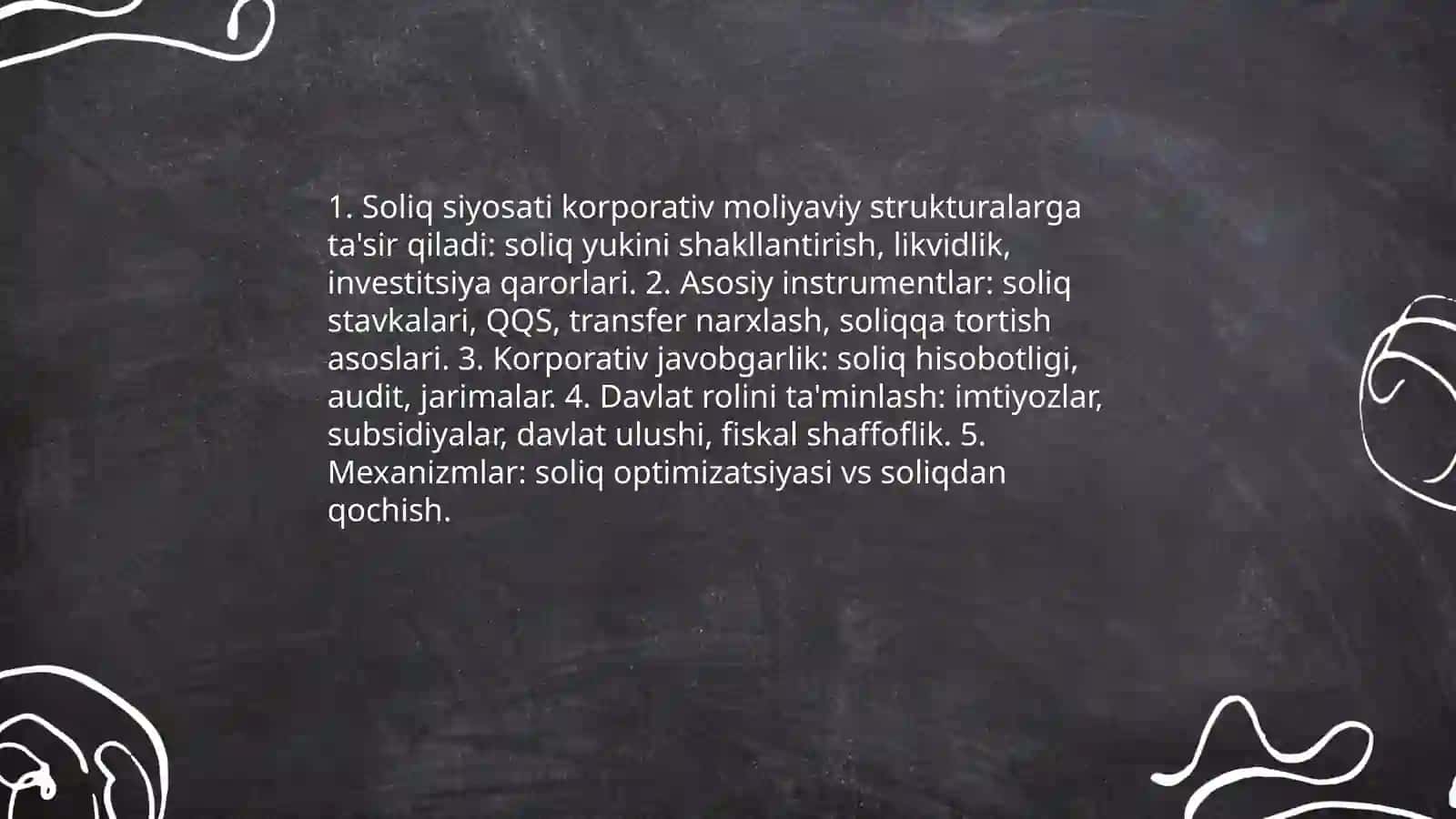 Korparativ moliyaviy tuzilmalarni Davlat bn munosabatlari 4