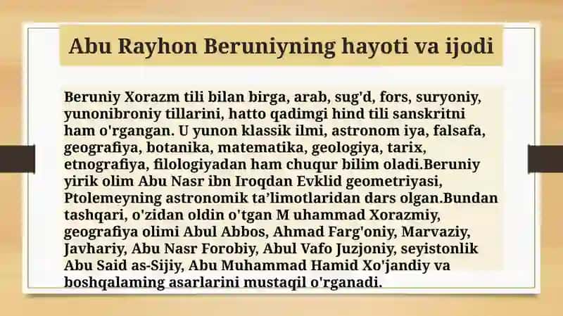 Abu Rayhon Beruniyning pedagogik qarashlari 4