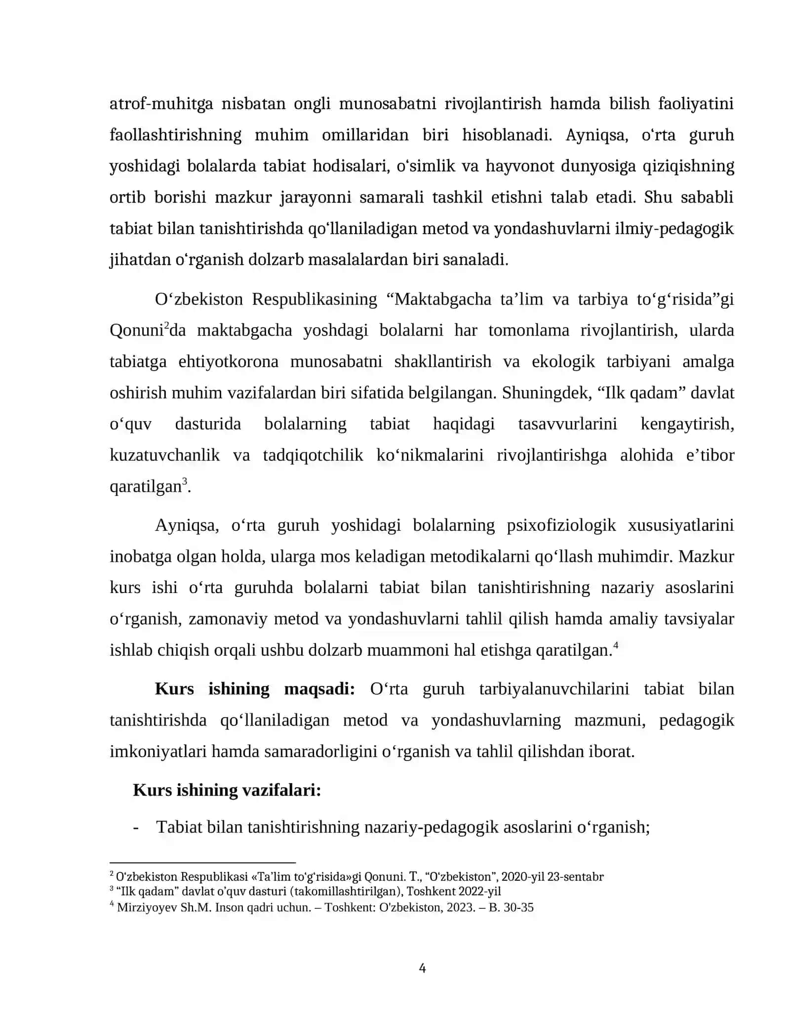 TABIAT BILAN TANISHTIRISH METODIKASI 4