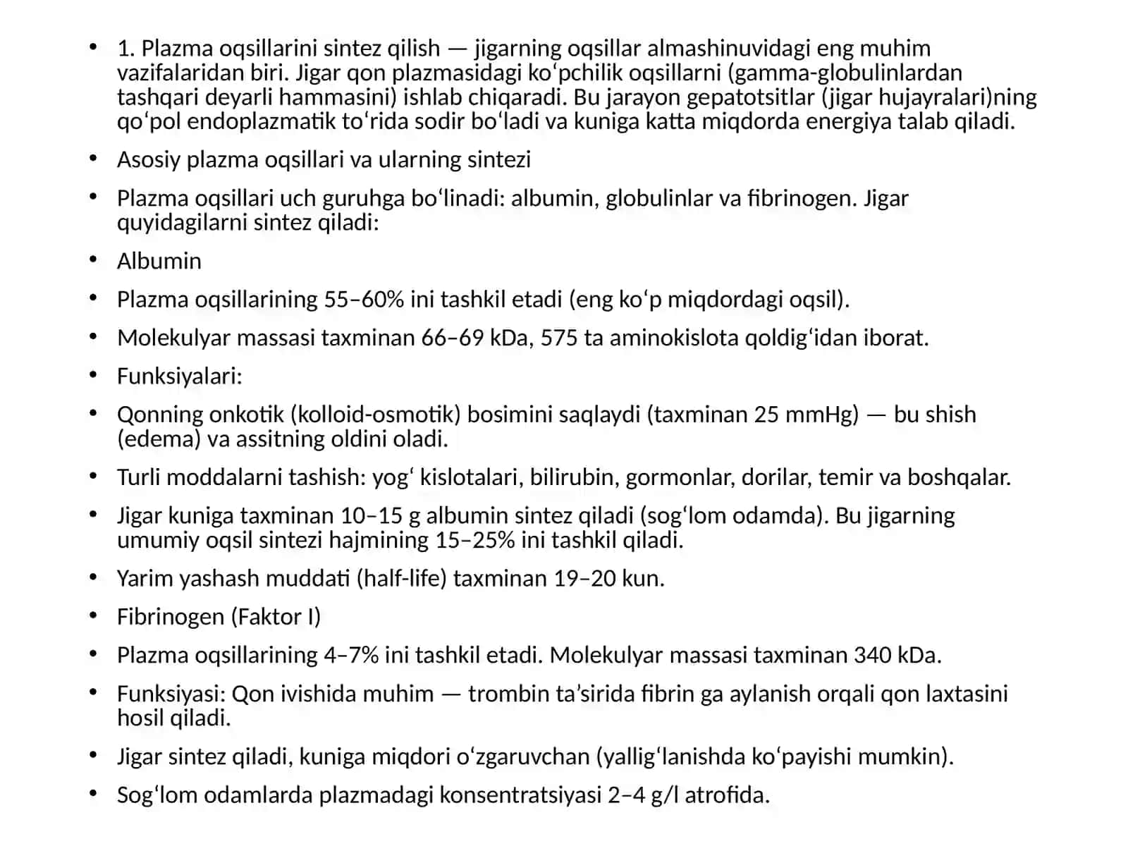 Jigarning oqsillar almashinuvidagi ahamiyati 4