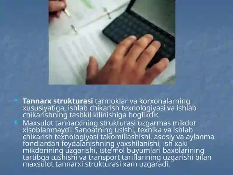 Sanoatda tannarx foyda va ishlab chiqarish rentabelligi 4