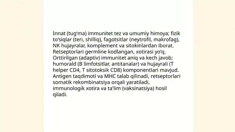 Immunitet xakida tushuncha 4