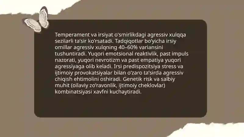 Oʻsmirlik vaqtda agressiv xulqi psixalogik omillari 4