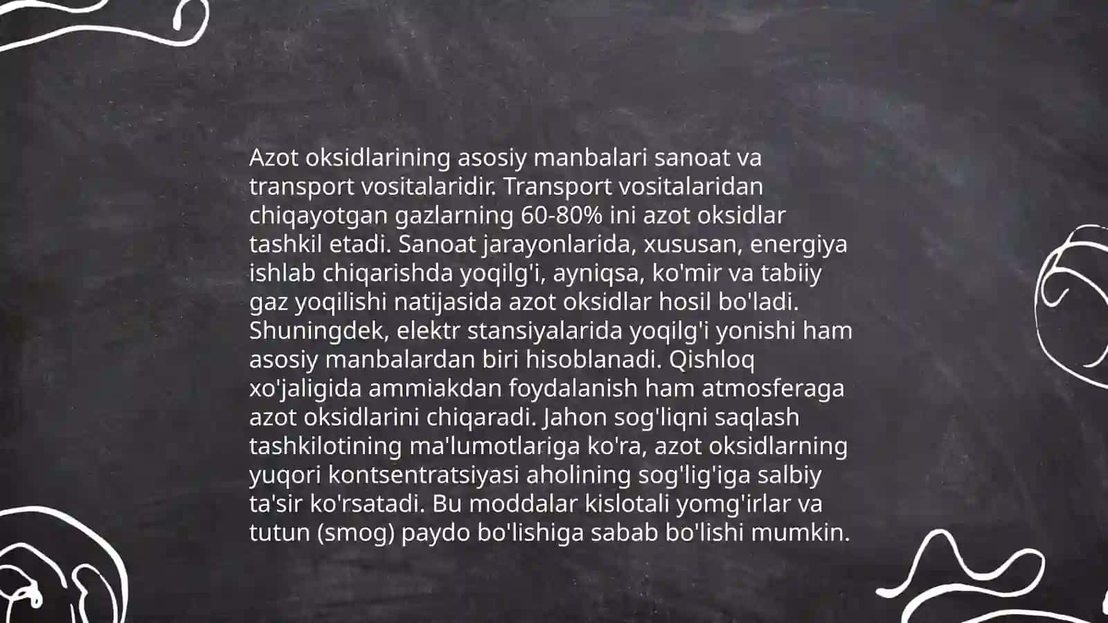 Atmosfera havosini azot oksidlaridan tozalash 4
