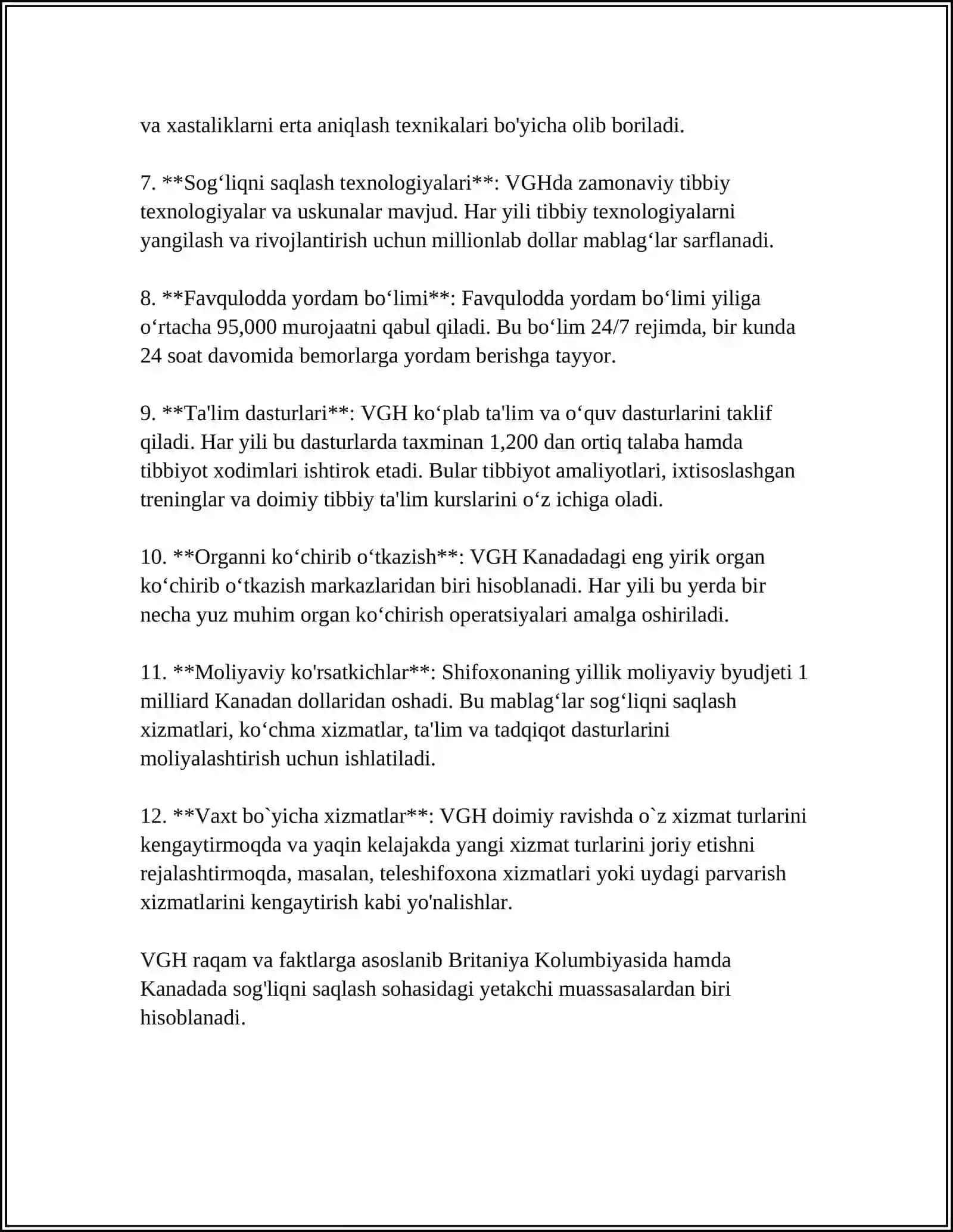 VGH tibbiy xizmatlari 4
