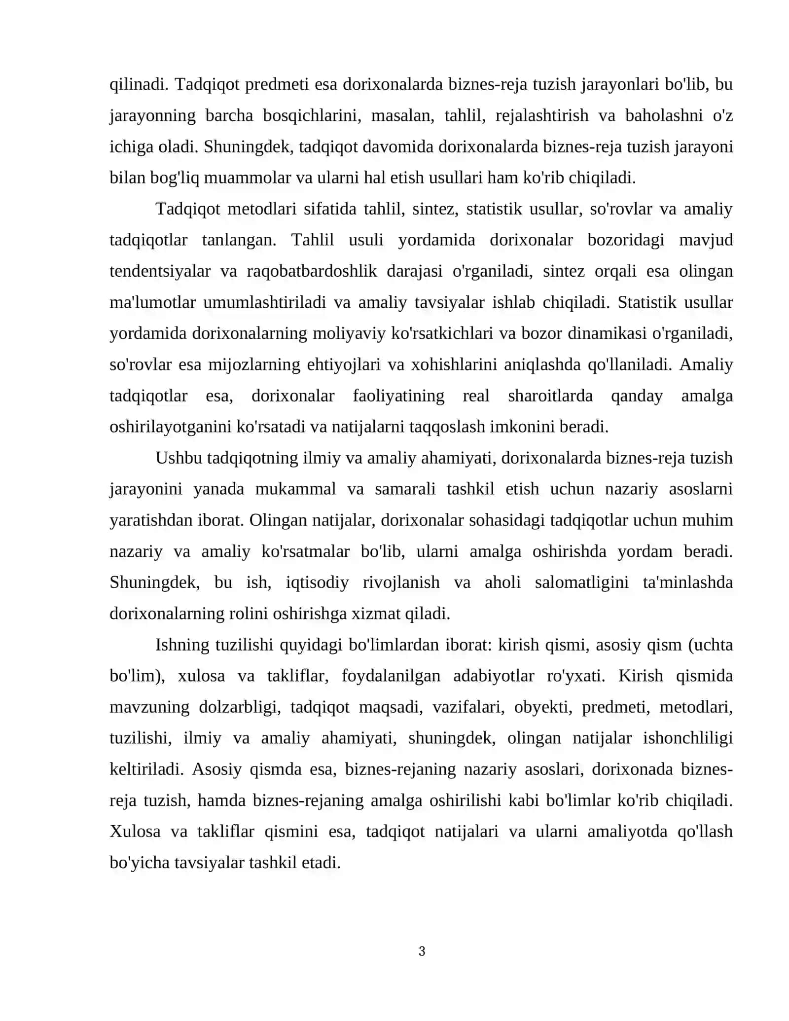 Biznes-plan tuzish (Dorixona misolida) 4