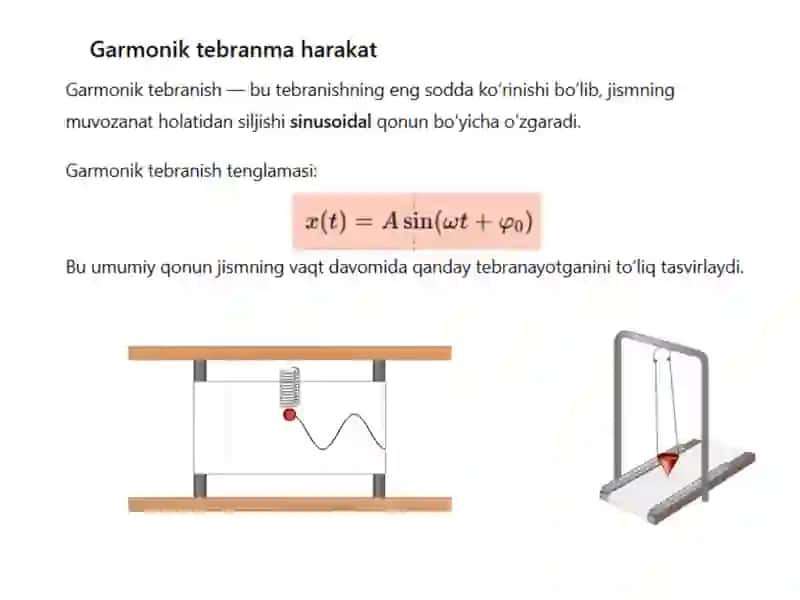 GARMONIK TEBRANMA HARAKAT, UNING PARAMETRLARI 4