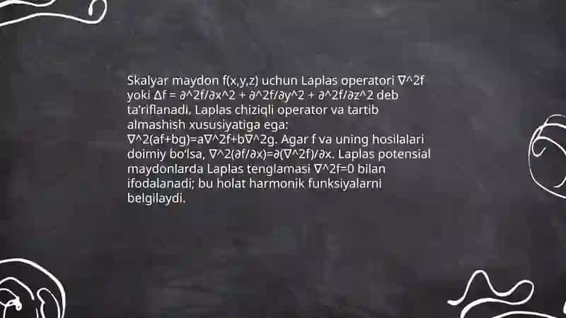 Vektor maydonidagi ikkinchi tartibli amallar 4