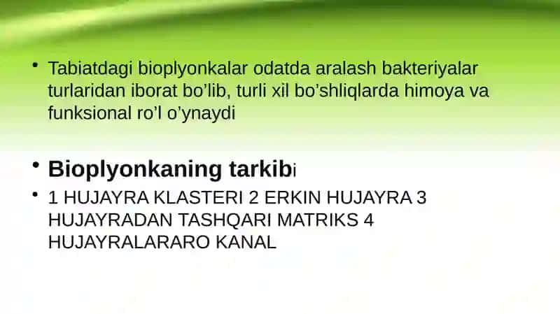 Bakteriyalarning bioplyonka hosil qilishi 4