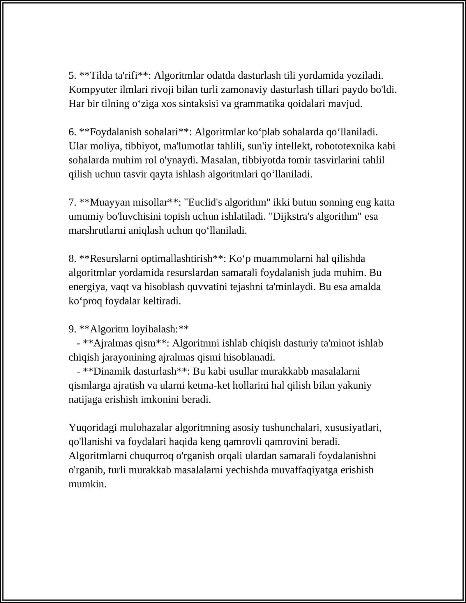 Algoritmlashning asoslari 4