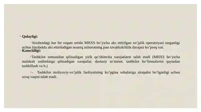 MHXS bo’yicha hisobotni tuzishning usullari 4