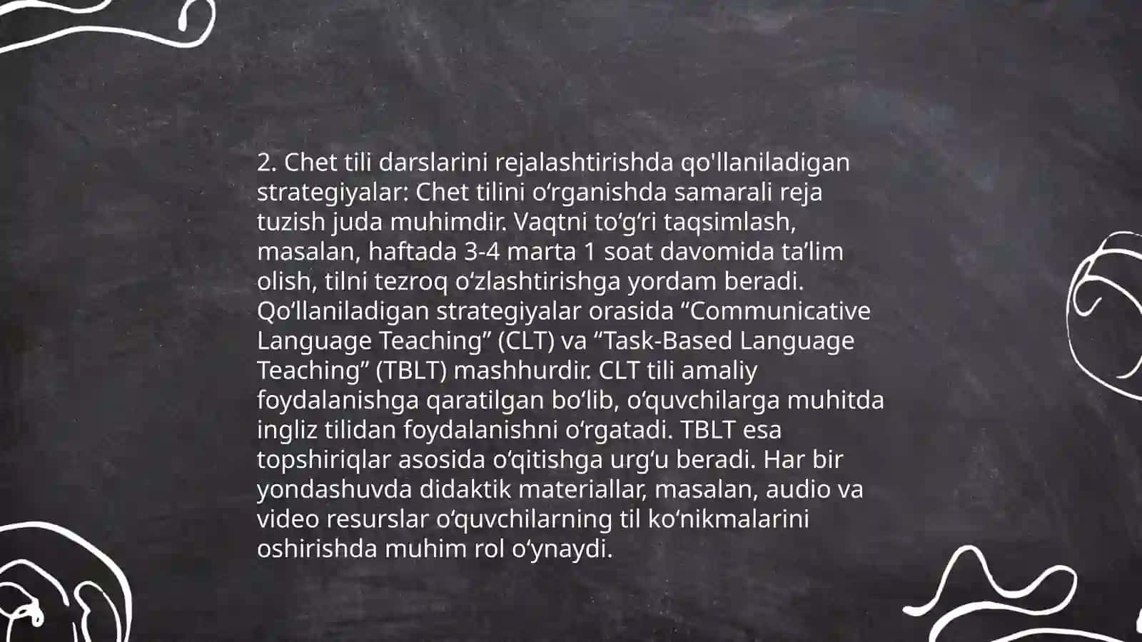 Chet tili darsi va uni rejalashtirish 4